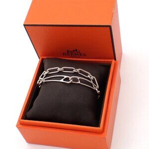 HERMES Chaine D'ancre Punk Chain Bracelet Sterling Silver 925 Toggle 687LC547
